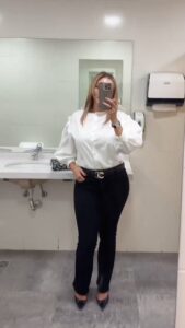 AmberVIPok Nude: Busy Office Girl Flashes Black Panties in the Work Bathroom